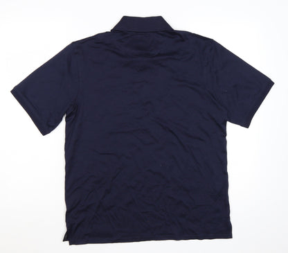 Marks and Spencer Blue Harbour Luxury Men's Navy Blue Cotton Polo Shirt S