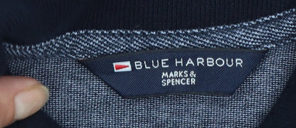Marks and Spencer Blue Harbour Men's Blue Cotton Polo Shirt Medium