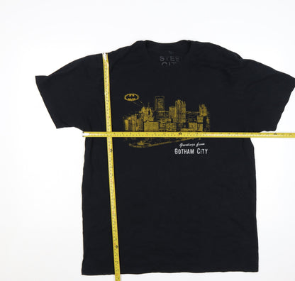 Steel City Cotton Works Men's Black XL Batman Gotham City Graphic T-Shirt