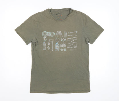 Fat Face Men's Green Graphic Print Cotton T-Shirt Size S
