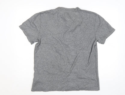 Superdry Men’s Grey Henley Short Sleeve Cotton T-Shirt 2XL