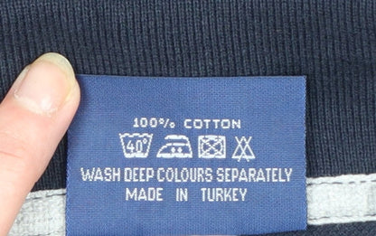 Lee Cooper Men’s Blue Cotton Short Sleeve Polo Shirt Size M