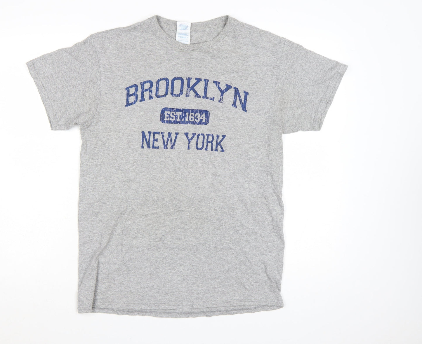 Delta Pro Weight Men's Grey Brooklyn New York Graphic T-Shirt Size M