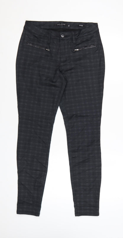 Max Jeans Women's Black Check Jegging Trousers Size 6 Slim Fit