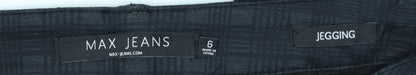 Max Jeans Women's Black Check Jegging Trousers Size 6 Slim Fit