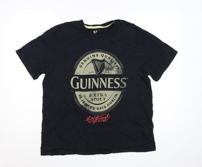 George Men’s Black Guinness Graphic Crew Neck T-Shirt Size L