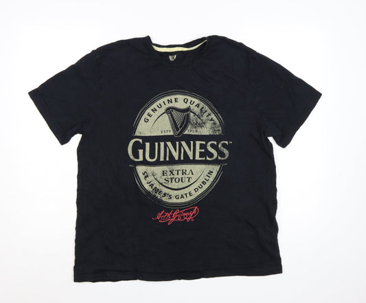 George Men’s Black Guinness Graphic Crew Neck T-Shirt Size L
