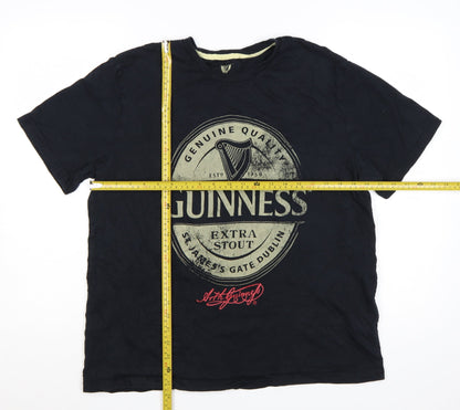 George Men’s Black Guinness Graphic Crew Neck T-Shirt Size L