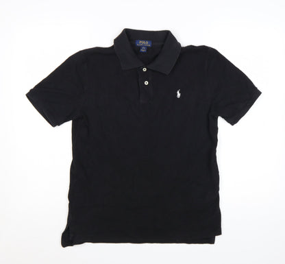 Ralph Lauren Teens Black Cotton Short Sleeve Polo Shirt L