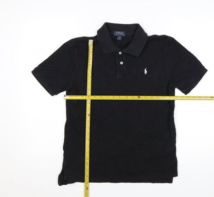 Ralph Lauren Teens Black Cotton Short Sleeve Polo Shirt L