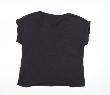 Mint Velvet Women's Black Sequin Star T-Shirt Size L