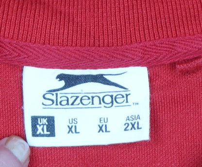 Slazenger Men's Red XL Polo Shirt Classic Sports Fit