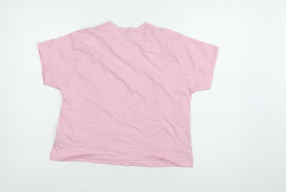 U.S. Polo Assn. Womens Pink Cotton Crew Neck T-Shirt Size 14