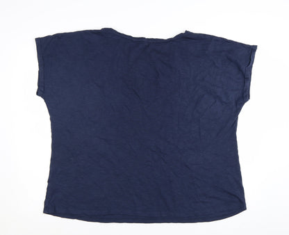 Fat Face Womens Navy Blue Cotton Modal Basic T-Shirt UK 22