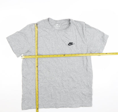 Nike Men's Grey Cotton Crew Neck Short Sleeve Sports T-Shirt M