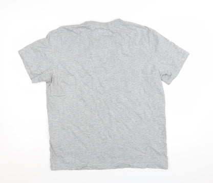 Nike Men's Grey Cotton Crew Neck Short Sleeve Sports T-Shirt M
