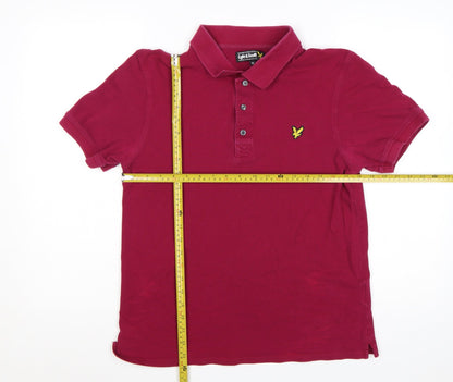 Lyle & Scott Men's Red Cotton Polo Shirt XL Classic Fit