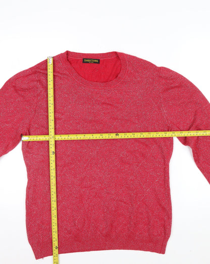Dabutong Women's Red Crew Neck Pullover Jumper XL Knit