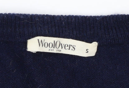 WoolOvers Women Blue Merino Cashmere Star Jumper Size S