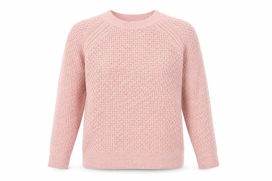 FatFace Women Pink Waffle-Knit Pullover Jumper UK 8