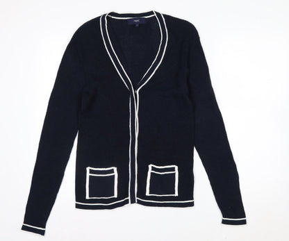 Next Women's Navy Cardigan Size 8 Cotton Blend Knit