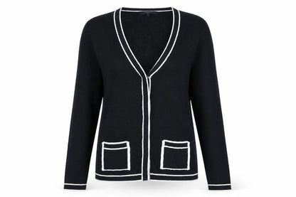 Next Women's Navy Cardigan Size 8 Cotton Blend Knit