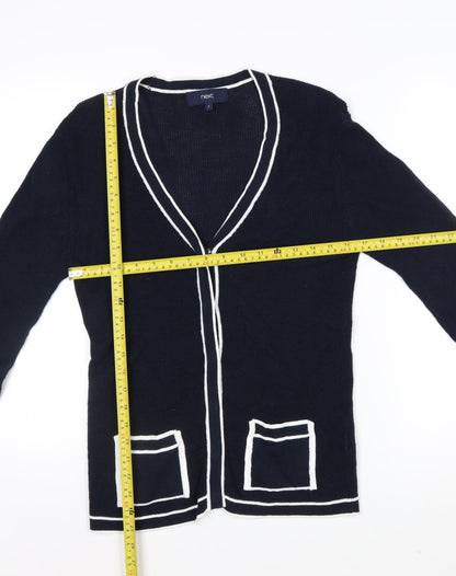 Next Women's Navy Cardigan Size 8 Cotton Blend Knit