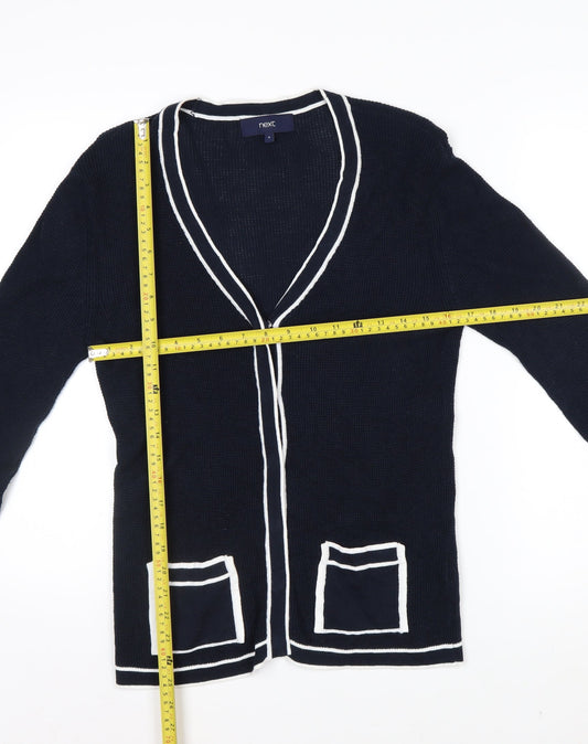 Next Women's Navy Cardigan Size 8 Cotton Blend Knit