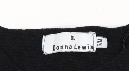 Donna Lewis Women’s Black Beaded Pullover Jumper S Crew Neck Knit