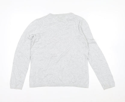 Hush Womens Grey Love Crew Neck Cotton Modal Pullover Jumper XS