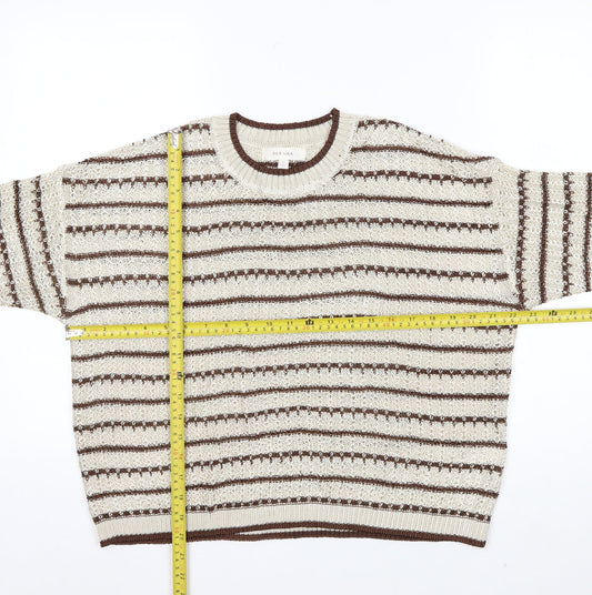 Marks and Spencer Per Una Women’s Beige Striped Knit Jumper L