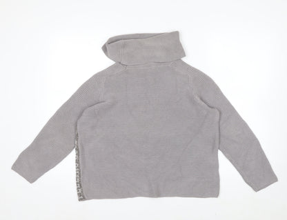 Monari Women Grey Roll Neck Long Sleeve Knit Jumper Size 12