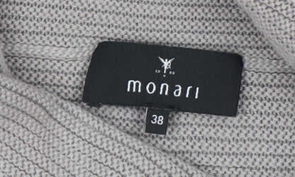 Monari Women Grey Roll Neck Long Sleeve Knit Jumper Size 12