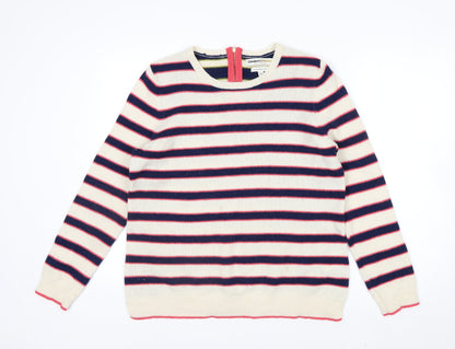 Clements Ribeiro Women’s Multicoloured Striped Merino Wool Jumper Size 16