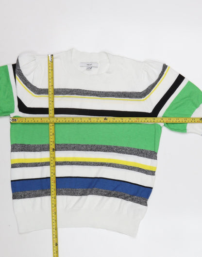 Next Women’s Multicoloured Striped Knit T-Shirt Size 14