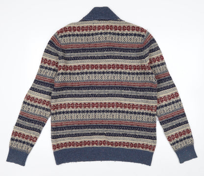 Mantaray Men's Multicoloured Fair Isle Henley Wool Jumper M