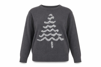 Marks and Spencer Women's Grey Sequin Christmas Jumper Size S