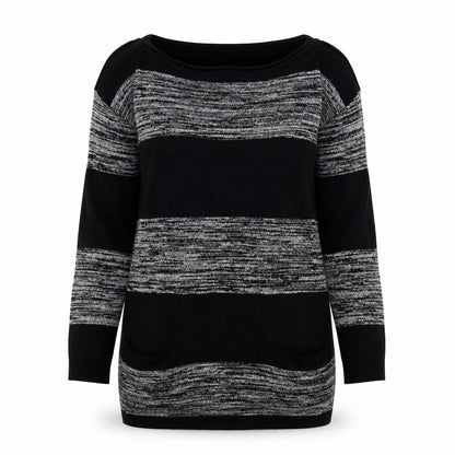 Wallis Womens Black Striped Knit Pullover Jumper Size S