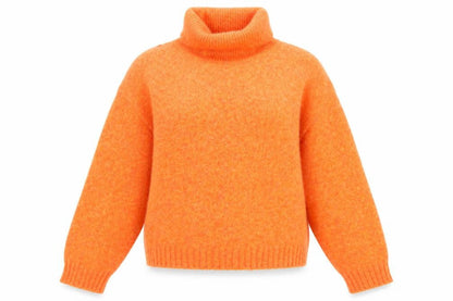 Oliver Bonas Women’s Orange Roll Neck Jumper UK 10 Wool Blend Knit