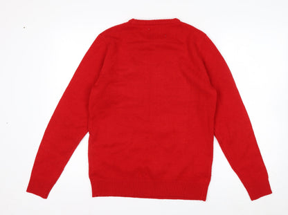 Cedar Wood State Men's Red Christmas Snowman Jumper Size S