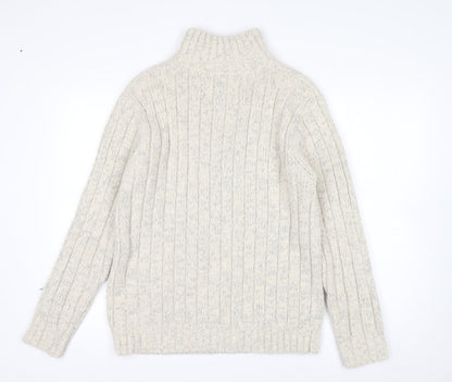 North Coast Men’s Beige 1/2 Zip Cable Knit Jumper M