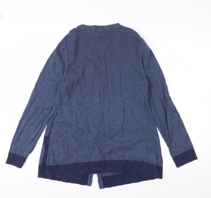 Monsoon Women’s Blue Embroidered Bird Cotton Wool V-Neck Cardigan Size 12