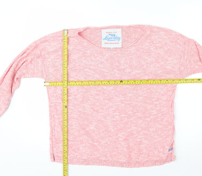 Luperdry Women’s Pink Cotton Crew Neck Jumper Size M