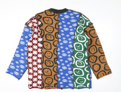 The Ragged Priest Men's Multicoloured XS Graphic Knit Pullover Jumper