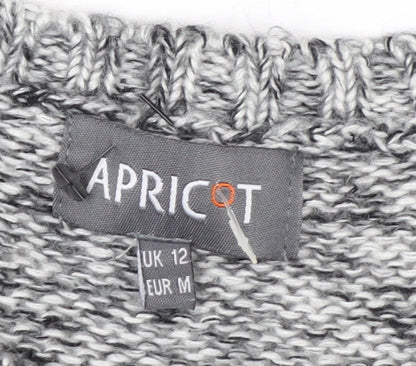 Apricot Women’s Grey Bunny Knit Jumper UK 12 Long Sleeve Pullover