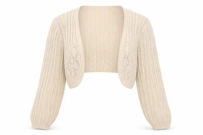Monsoon Women Beige Cotton Knit Shrug Cardigan Size 10