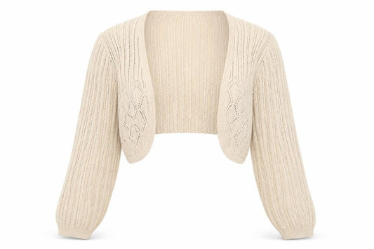 Monsoon Women Beige Cotton Knit Shrug Cardigan Size 10