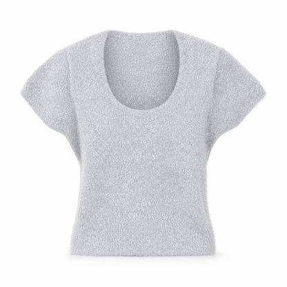 Next Women’s Grey Metallic Short Sleeve Pullover Jumper XS