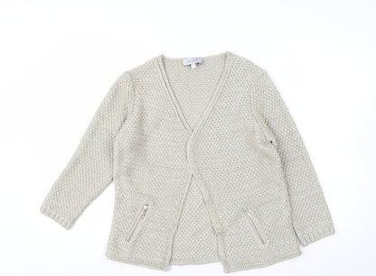 Marks and Spencer Per Una Women Beige Size 10 Chunky Knit Cardigan
