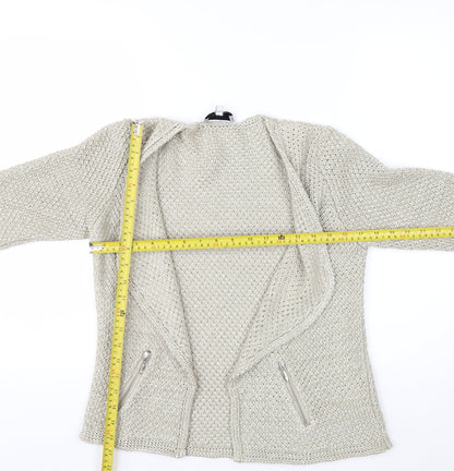 Marks and Spencer Per Una Women Beige Size 10 Chunky Knit Cardigan